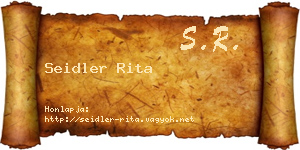 Seidler Rita névjegykártya